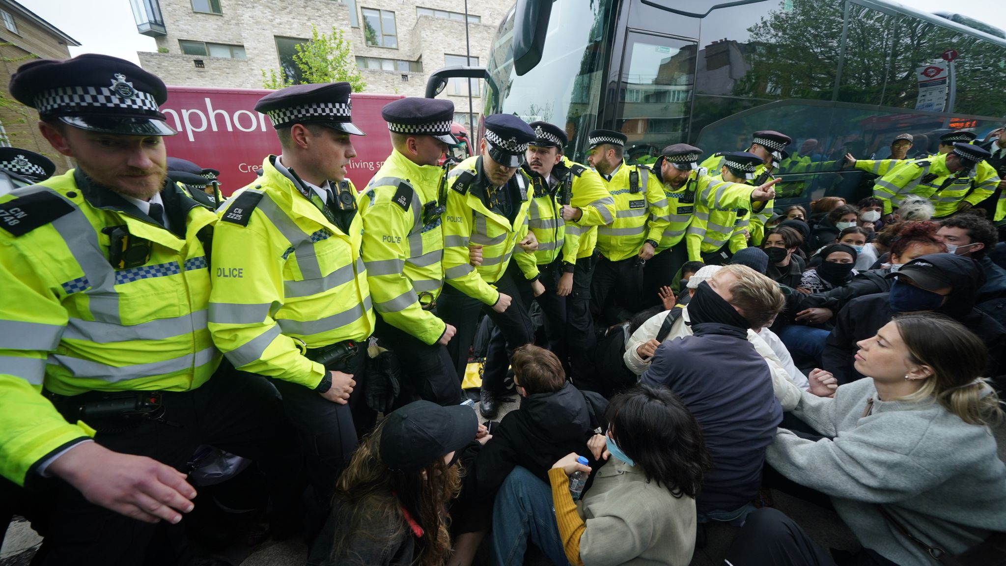 Bibby Stockholm: 45 arrests as protesters block coach in bid to stop ...