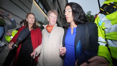 Pic: Yui Mok/PA
Former Post Office boss Paula Vennells (centre) arrives to give evidence to the Post Office Horizon IT inquiry at Aldwych House, central London. Picture date: Wednesday May 22, 2024. PA Photo. See PA story INQUIRY Horizon. Photo credit should read: Yui Mok/PA Wire