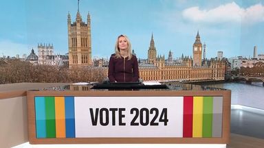 Sophy Ridge presenting Sky News&#39;s local elections coverage