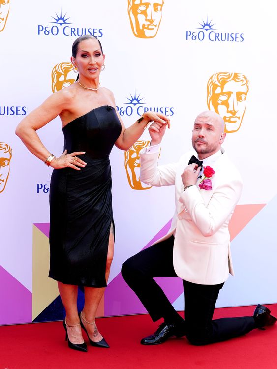Michelle Visage and Tom Allen attending the BAFTA TV Awards 2024, at the Royal Festival Hall in London. Pic: Ian West/PA