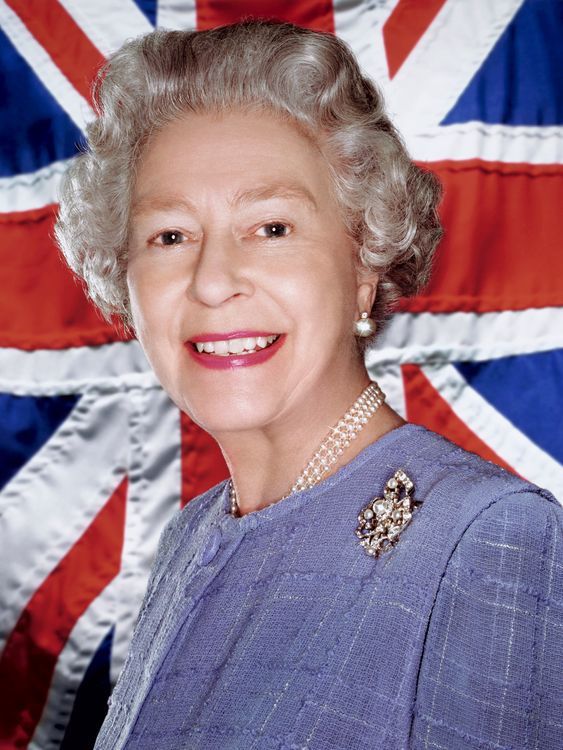 Queen Elizabeth II pictured with the Union flag. Pic: Rankin