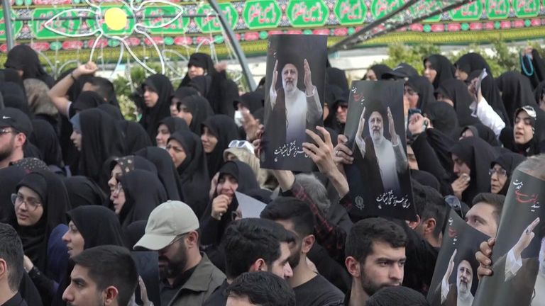 Supporters around Iran mourn death of President Raisi after helicopter crash