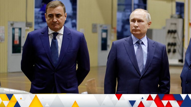 Alexei Dyumin and Vladimir Putin. File pic: Reuters