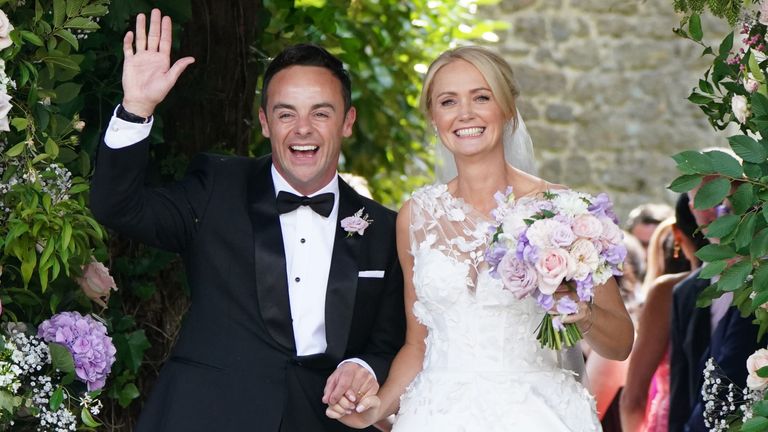 Anthony McPartlin and Anne-Marie Corbett at their wedding in 2021. Pic: PA