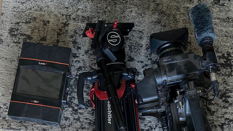 The AP's video equipment shortly before it was seized. Pic: AP