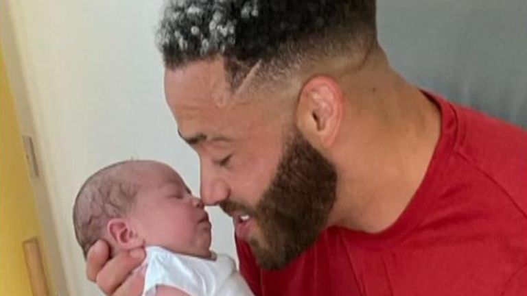 Ashley Cain with his daughter