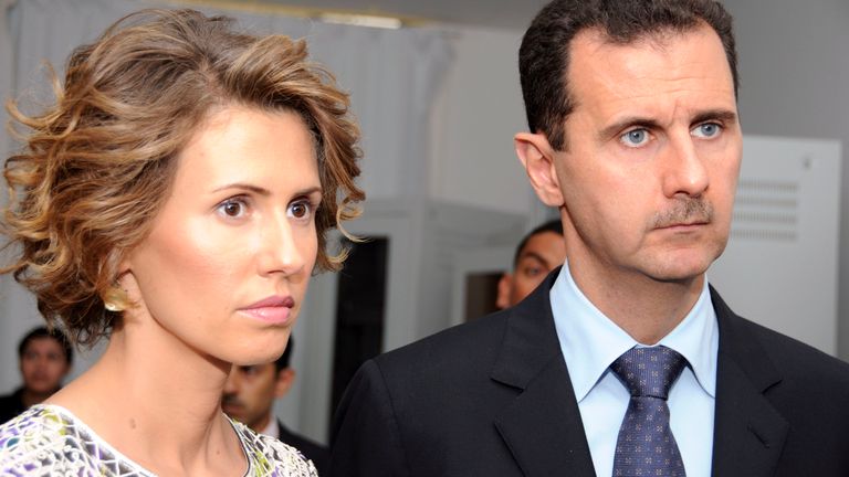 Syrian President Bashar Assad and his wife Asma Assad in 2010. Pic: AP
