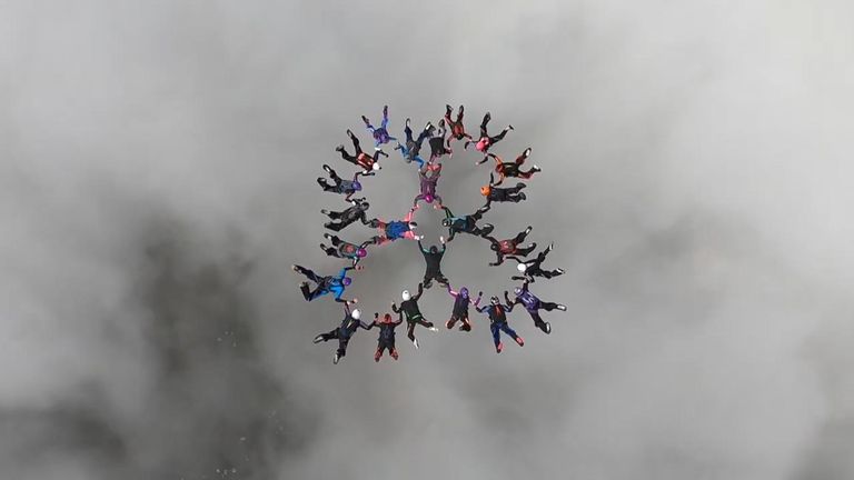 All-female skydiving group breaks record
