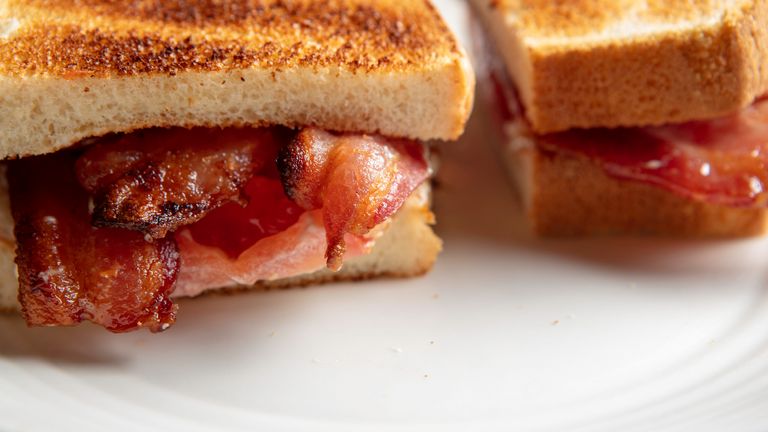 Close up of a bacon sandwich
Pic:iStock
