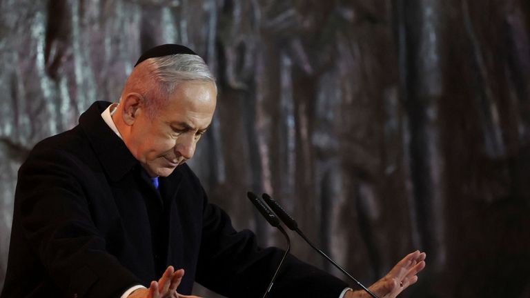 Israeli Prime Minister Benjamin Netanyahu in Jerusalem on 5 May. Pic: Reuters