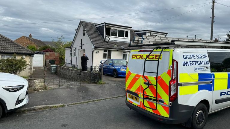Police at the scene of fatal house fire in Bradford