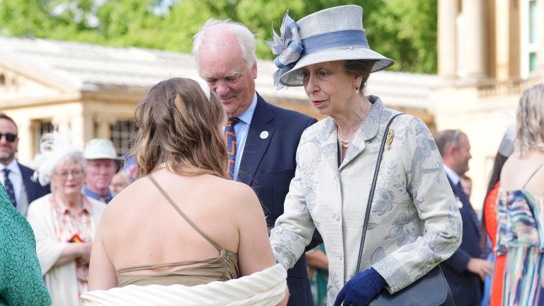 The Princess Royal meets guests during the Sovereign's Royal National Lifeboat Institution garden party at Buckingham Palace.
Pic PA