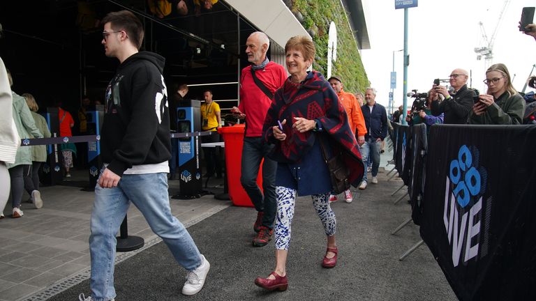 Concert goers arriving at the Co-op Live in Manchester for the Elbow concert. The troubled arena said it has completed an inspection and will open after a string of delays. Pic: PA 