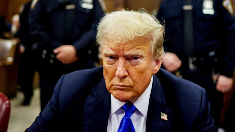 Donald Trump sits inside the courthouse as the jury is scheduled to continue deliberations.
Pic Reuters