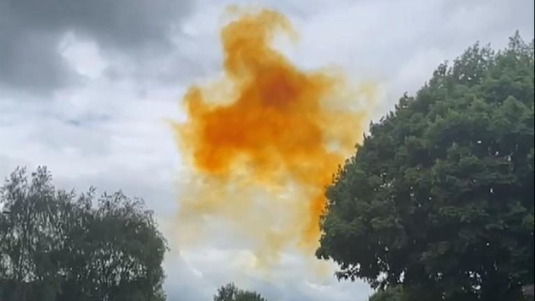 Orange cloud appears above County Durham