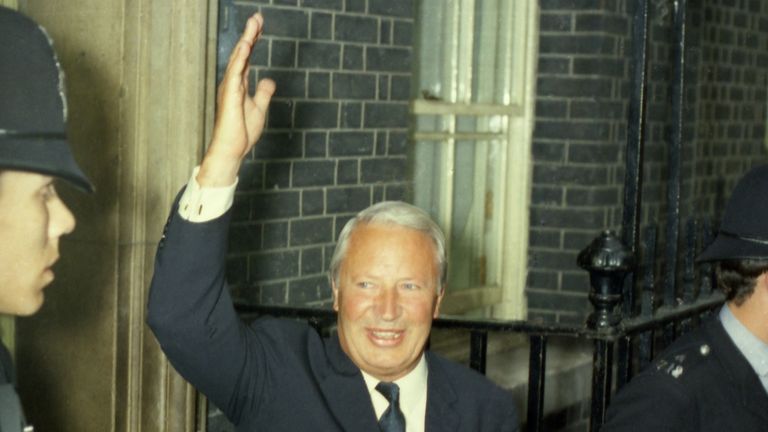 Edward Heath celebrates his 1970 election win Pic: AP