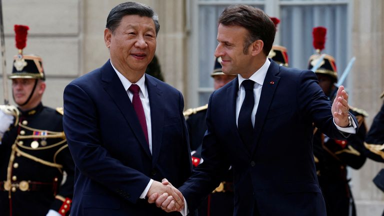  Xi Jinping arrives for a meeting with Emmanuel Macron and European Commission President Ursula von der Leyen  at the Elysee Palace.
Pic Reuters