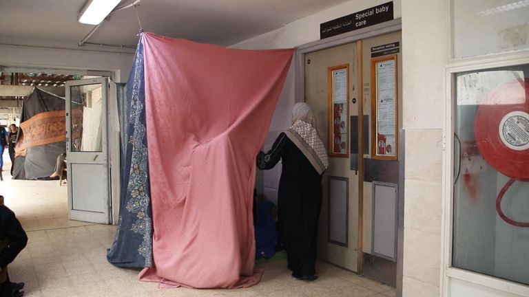 The European Hospital, in southern Gaza, is a dangerous place to be. The facility is the only remaining hospital east of the city of Rafah and an Israeli military operation has come perilously close to its doors. People have taken refuge there.