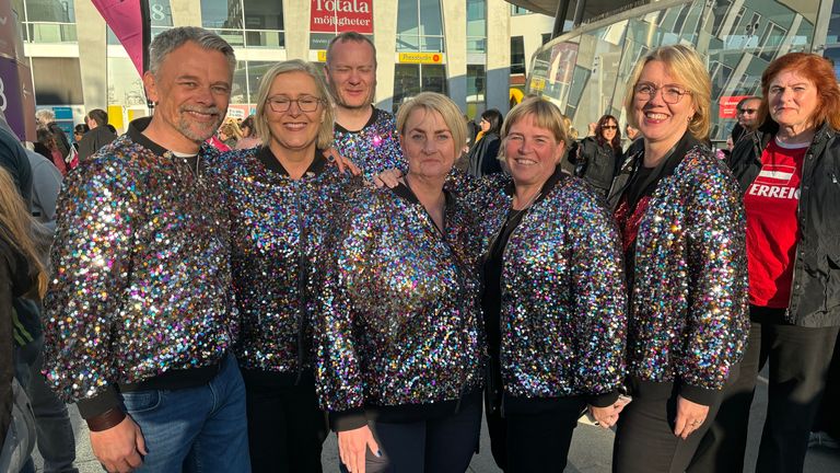 ‘United by sequins’: Eurovision fans arrive in fabulously flamboyant outfits