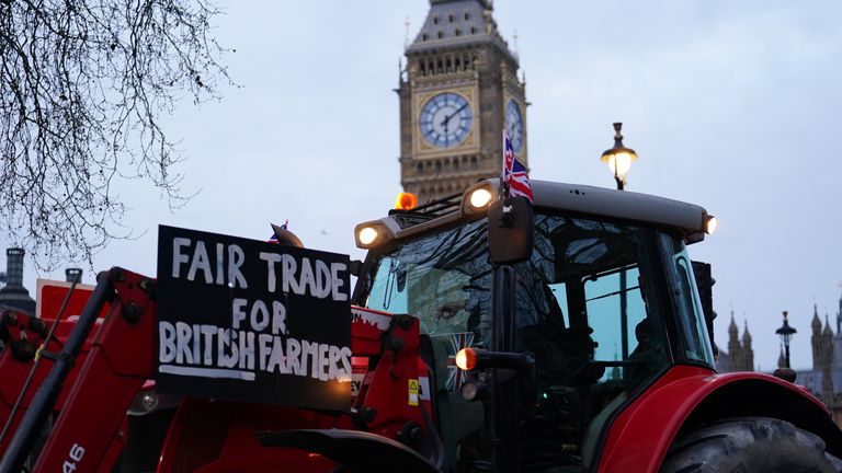 Farming shorthand. Farmers protest in Westminster