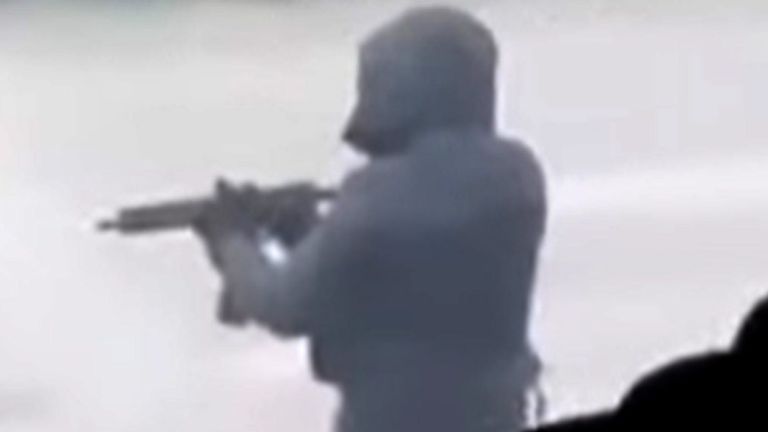 Footage shows a gunman at the scene. Pic: Snapchat/Yan78780