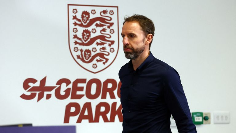 Gareth Southgate arrives before the announcement.
Pic Reuters