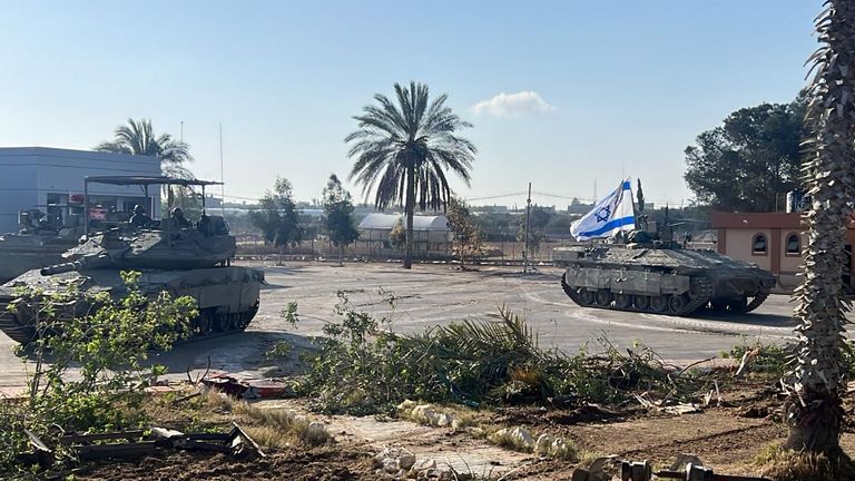 Israeli tanks at the Rafah border crossing. Pic: IDF
