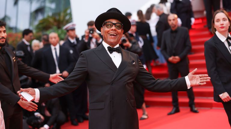 Breaking Bad actor Giancarlo Esposito looked dapper as he sported a black bow tie and hat. Pic: Invision/AP