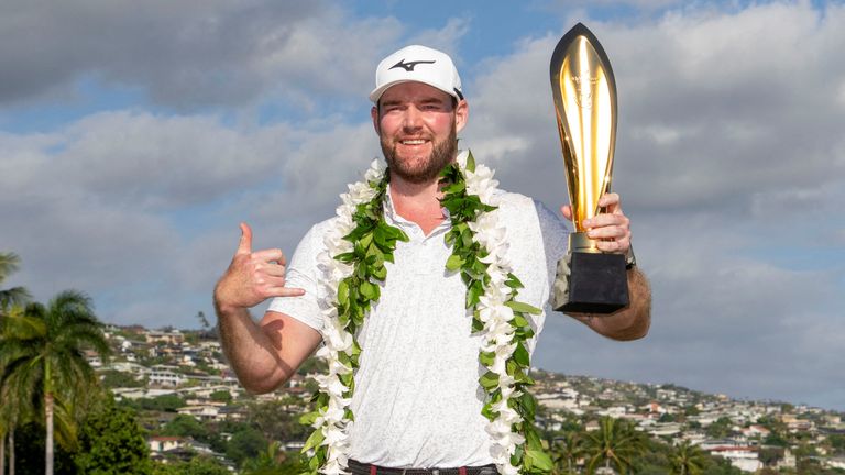 Grayson Murray after winning the Sony Open in Hawaii in January. Pic: Reuters