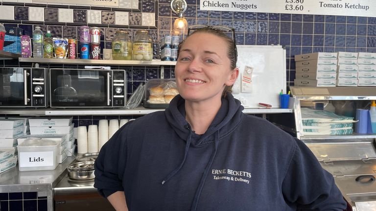 Jade Shearer, manager of Ernie Becketts fish and chip shop in Grimsby