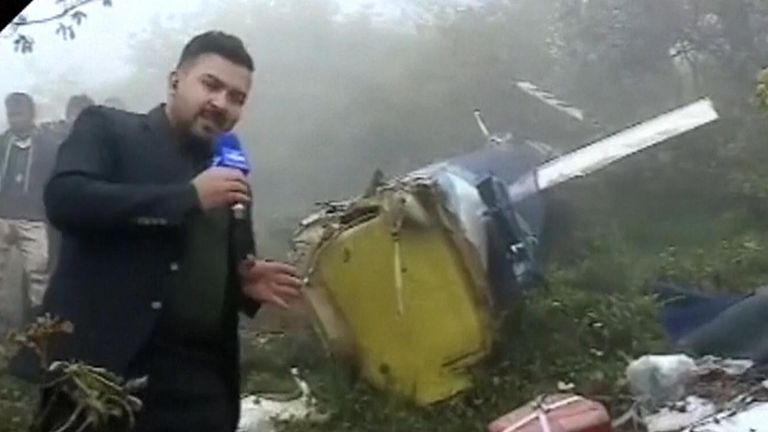 Iran&#39;s state TV broadcasts footage of site of helicopter crash 