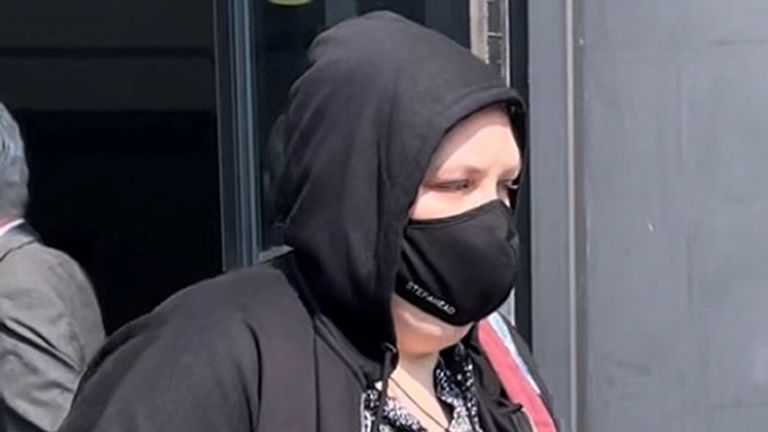 Holly LeGresley leaving Worcester Magistrates' Court. Pic: PA