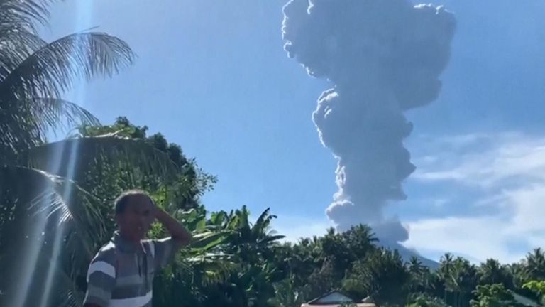 MOUNT IBU VOLCANO ERUPTION INDONESIA