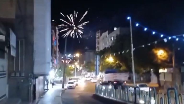 Videos posted on social media showed fireworks being set off in Saqqez after news of President Raisi’s helicopter crash.