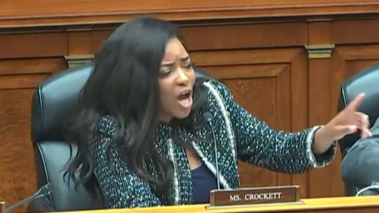 Rep. Jasmine Crockett, Democrat of Texas, has been embroiled in a heated argument in Congress.  Screenshot from NBC News
