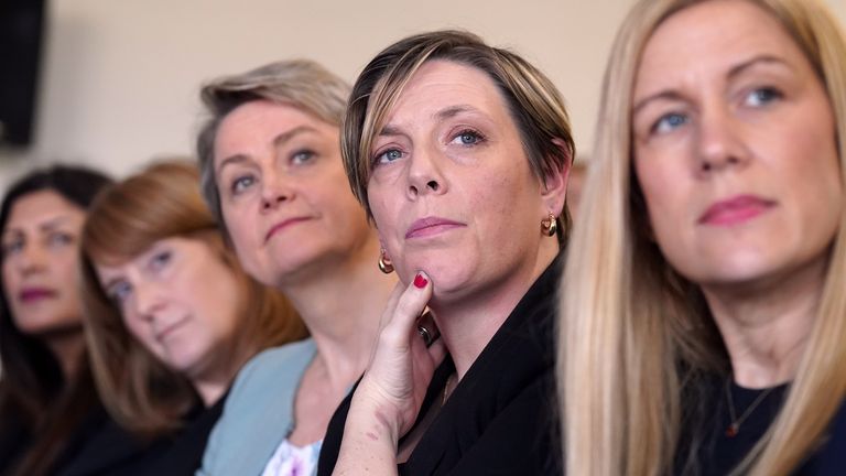 Jess Phillips, centre said the party needs to do some 'searching'. Pic: PA