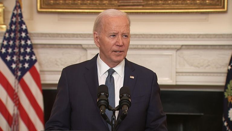Joe Biden speaking in the White House