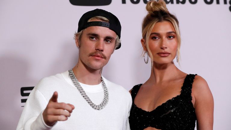 Singer Justin Bieber and his wife Hailey Baldwin pose at the premiere of the documentary television series. "Justin Bieber: seasons" In Los Angeles, California, U.S., January 27, 2020. REUTERS/Mario Anzuoni