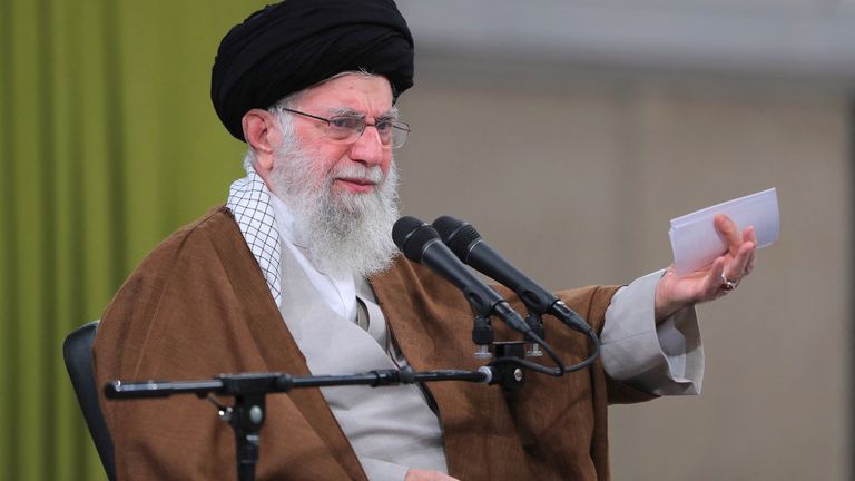 The president is seen as a frontrunner to replace Iran's Supreme Leader Ayatollah Ali Khamenei (pictured) when he dies. Pic: Reuters