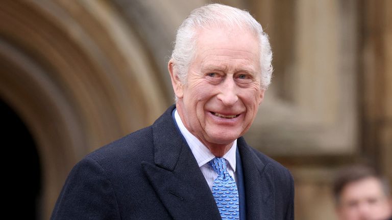 Britain's King Charles leaves after attending the Easter Matins Service at St. George's Chapel, Windsor Castle, Britain March 31, 2024. Pic: Reuters