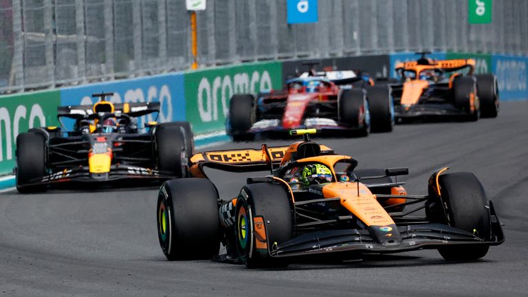 Lando Norris in action during the race. Pic: Reuters