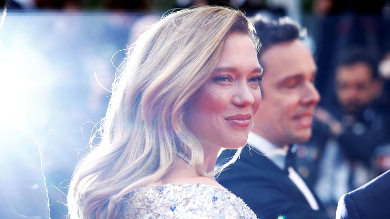 Lea Seydoux poses on the red carpet during arrivals for the opening ceremony and the screening the film "Le deuxieme acte" (The Second Act) in Cannes, France, May 14, 2024. Pic: Reuters