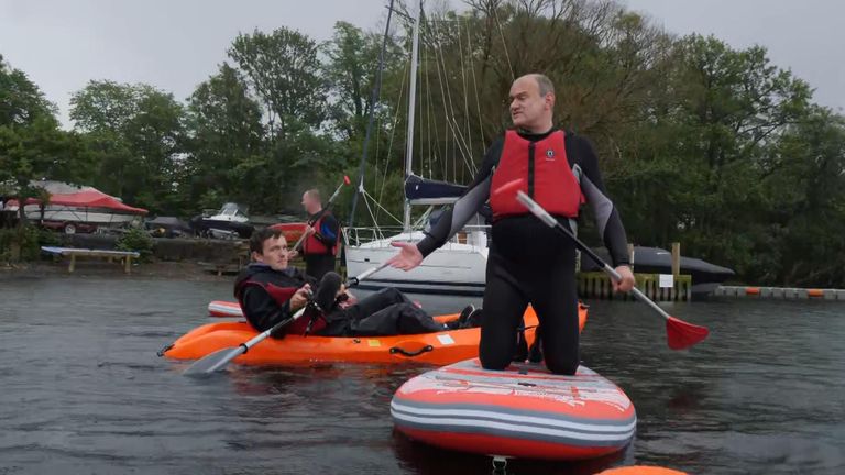 The Lib Dem leader admitted tumbling off his paddle board during the election stunt for the benefit of the cameras.