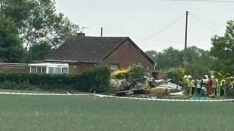 RAF pilot dies after Spitfire crashes in field near Coningsby base in  Lincolnshire | UK News | Sky News