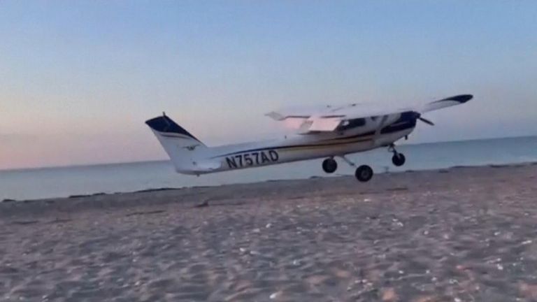 Small plane makes emergency landing on a Long Island beach