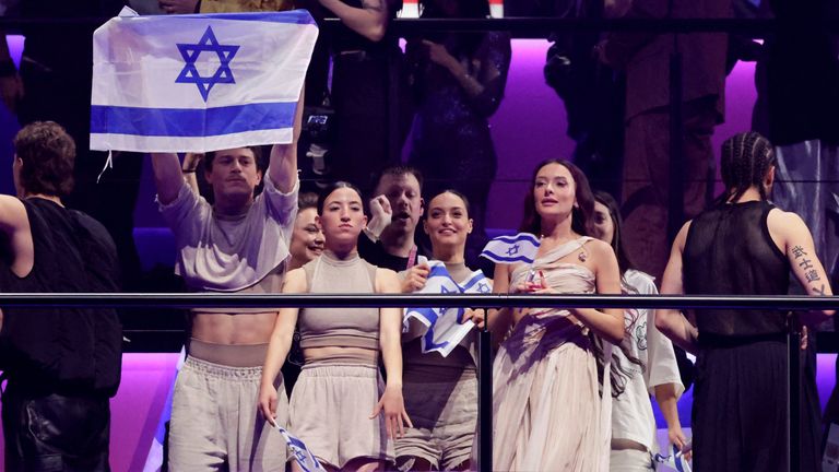 Isreal has made it into the Eurovision semi-final, despite large-scale protests across Malmo. Pic: Reuter