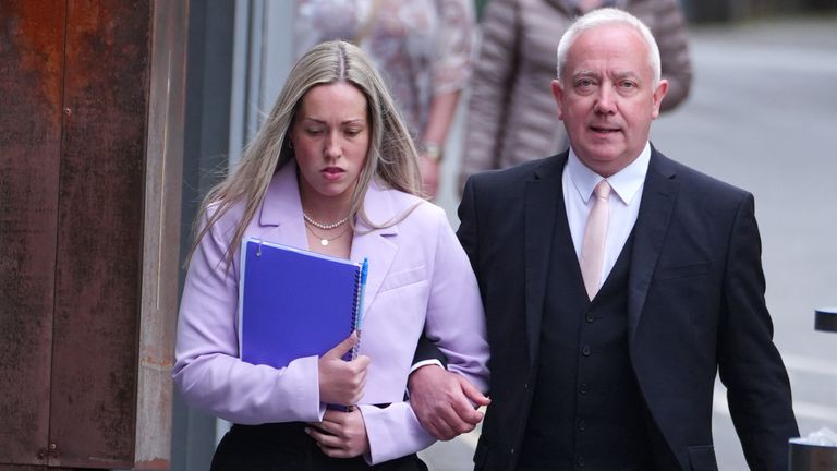 Rebecca Joynes arrives at Manchester Crown Court on Monday May 13, 2024. Pic: PA Wire