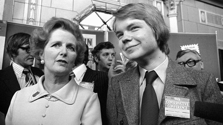 Conservative party leader Margaret Thatcher with 16 year old Rother Valley schoolboy, William Hague..

Pic:PA