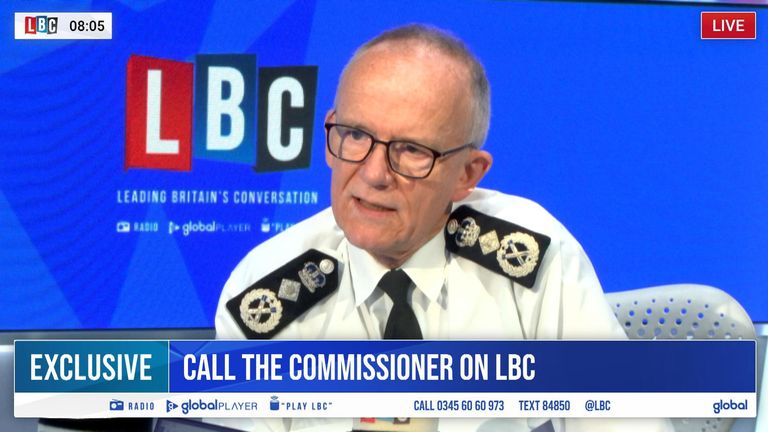 Met Police Commissioner Sir Mark Rowley on LBC following Hainault stabbings