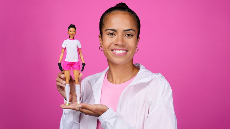 Man City and Australian footballer Mary Fowler is among serveral sports stars to be honoured by Barbie. Pic: Mattel